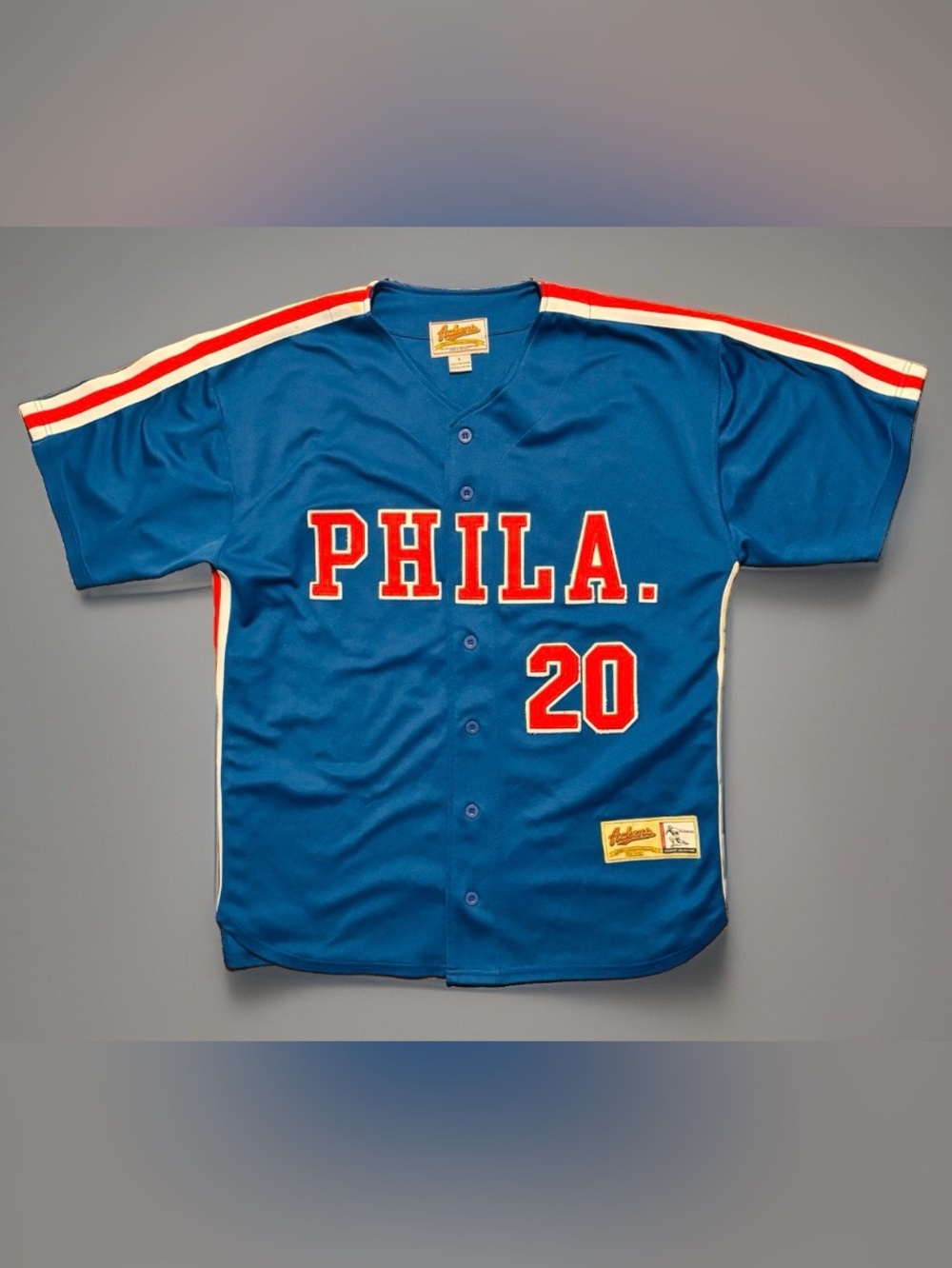 Mike Schmidt PHILA 20 Baseball Jersey Adult L Blue Philadelphia High Quality